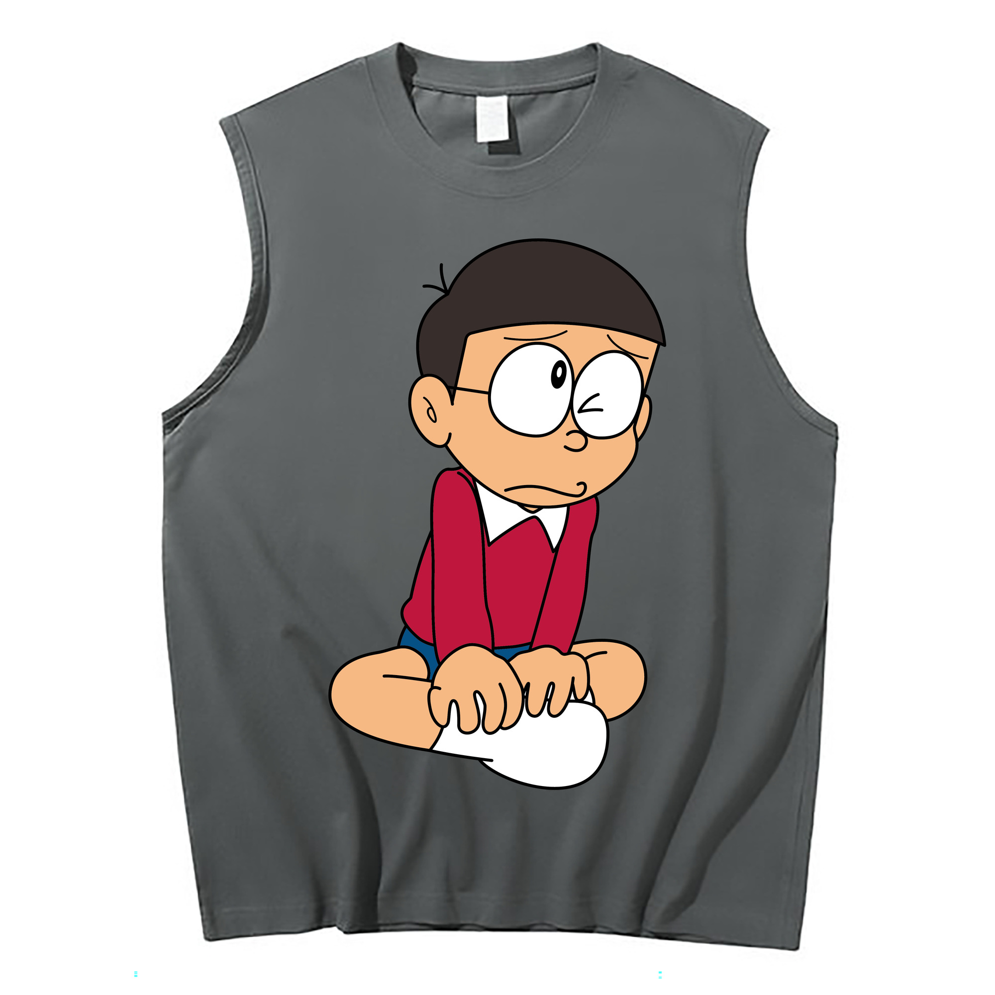 （画像用） ドラえもん 野比 のび太 Doraemon Nobita Nobi コットン100％タンクトップ（フロントプリント）